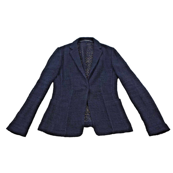 Elie Tahari Women 6 Jacket Open Knit Snap Closure Black - Picture 1 of 11